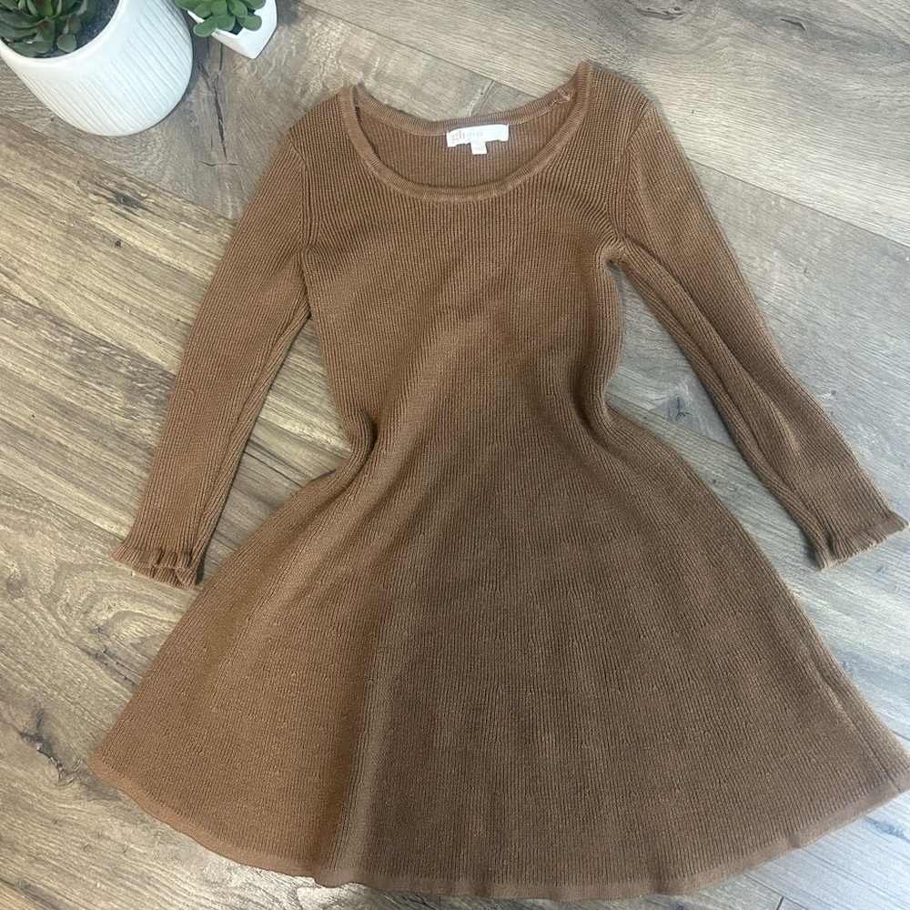Kids Brown Knit Dress